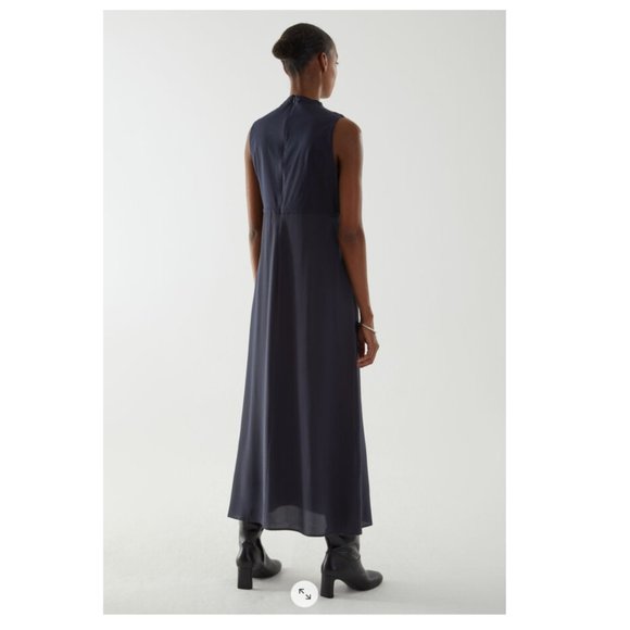 NWT COS XS Cotton-Silk Mix Long Sleeveless Dress - Picture 2 of 4